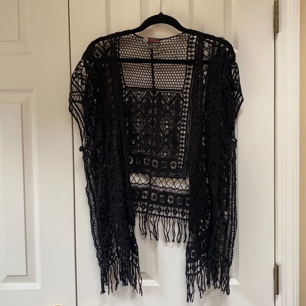 Black lace kimono